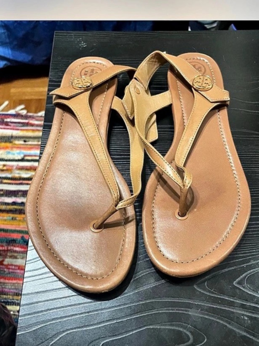 Tory Burch Miller Slingback Thong Sandal Brown Leather-Look Sandals